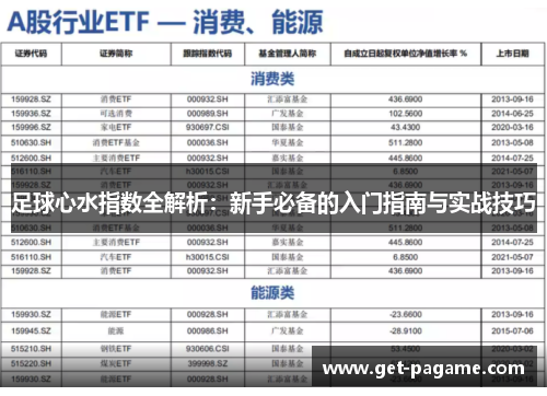 足球心水指数全解析：新手必备的入门指南与实战技巧